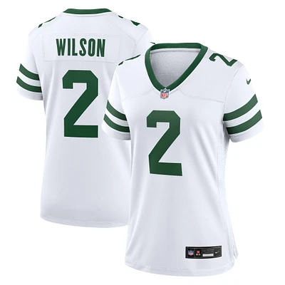 Maillot de match Nike Zach Wilson Legacy blanc des Jets New York pour femme