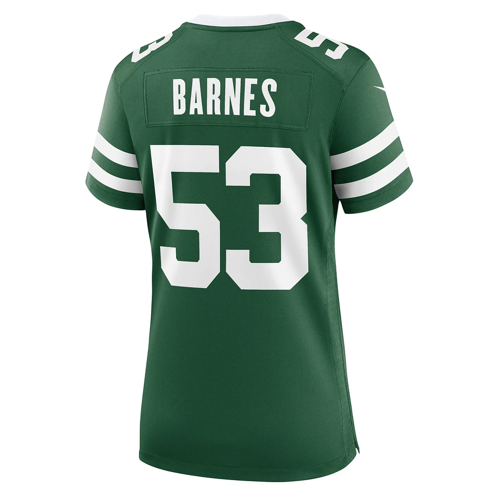 Maillot de match Nike Zaire Barnes Legacy Green New York Jets pour femme