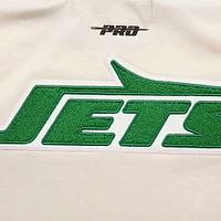 Women's Pro Standard Cream New York Jets Retro Classic Ringer T-Shirt