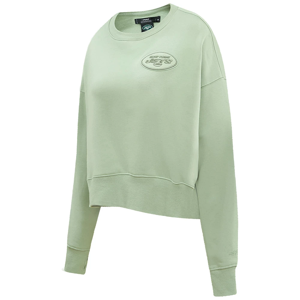 Women's Pro Standard  Light Green New York Jets Neutral Pullover Sweatshirt