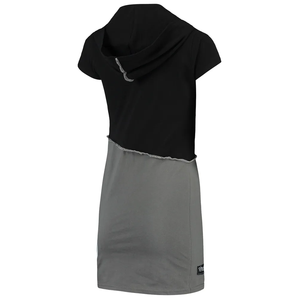 Women's Refried Apparel Black/Gray New York Jets Sustainable Hooded Mini Dress