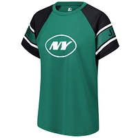 Haut raglan à blocs de couleurs Starter Green New York Jets 1st Rounder pour femmes