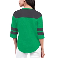 T-shirt à manches trois-quarts Starter Green New York Jets Fullback Tri-Blend pour femmes