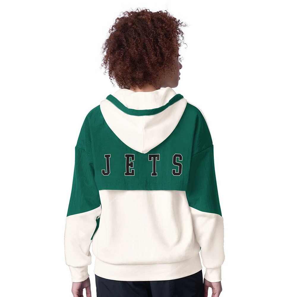 Women's Starter White New York Jets Scrimmage Full-Zip Hoodie