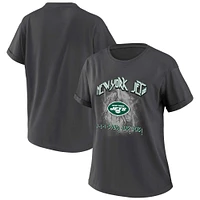 Women's WEAR by Erin Andrews Charcoal New York Jets Boyfriend T-Shirt