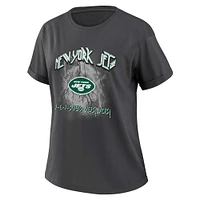 Women's WEAR by Erin Andrews Charcoal New York Jets Boyfriend T-Shirt