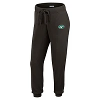 Women's WEAR by Erin Andrews  Cream New York Jets Plus Knitted Tri-Blend Long Sleeve T-Shirt & Pants Lounge Set