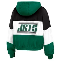 Veste coupe-vent zippée à blocs de couleurs grande taille pour femme WEAR by Erin Andrews, vert/noir, New York Jets