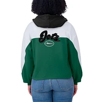 Sweat à capuche zippé blocs de couleurs vert/blanc des New York Jets pour femme WEAR by Erin Andrews