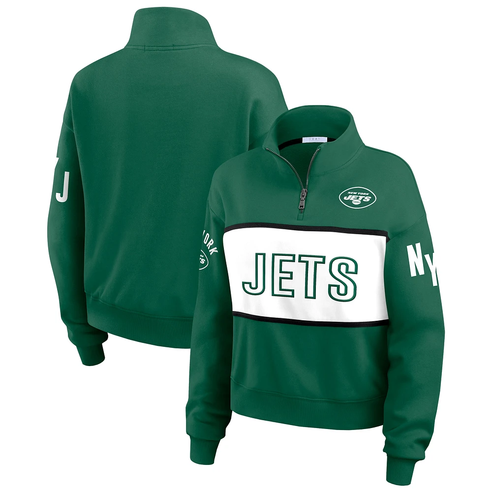 Veste zippée quart de tour verte New York Jets WEAR by Erin Andrews pour femme