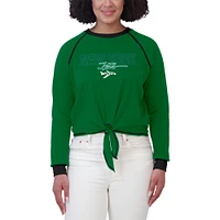 Women's WEAR by Erin Andrews Green New York Jets Tie-Front Long Sleeve T-Shirt