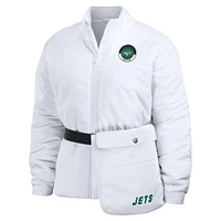 Doudoune zippée repliable blanche pour femme WEAR by Erin Andrews des New York Jets