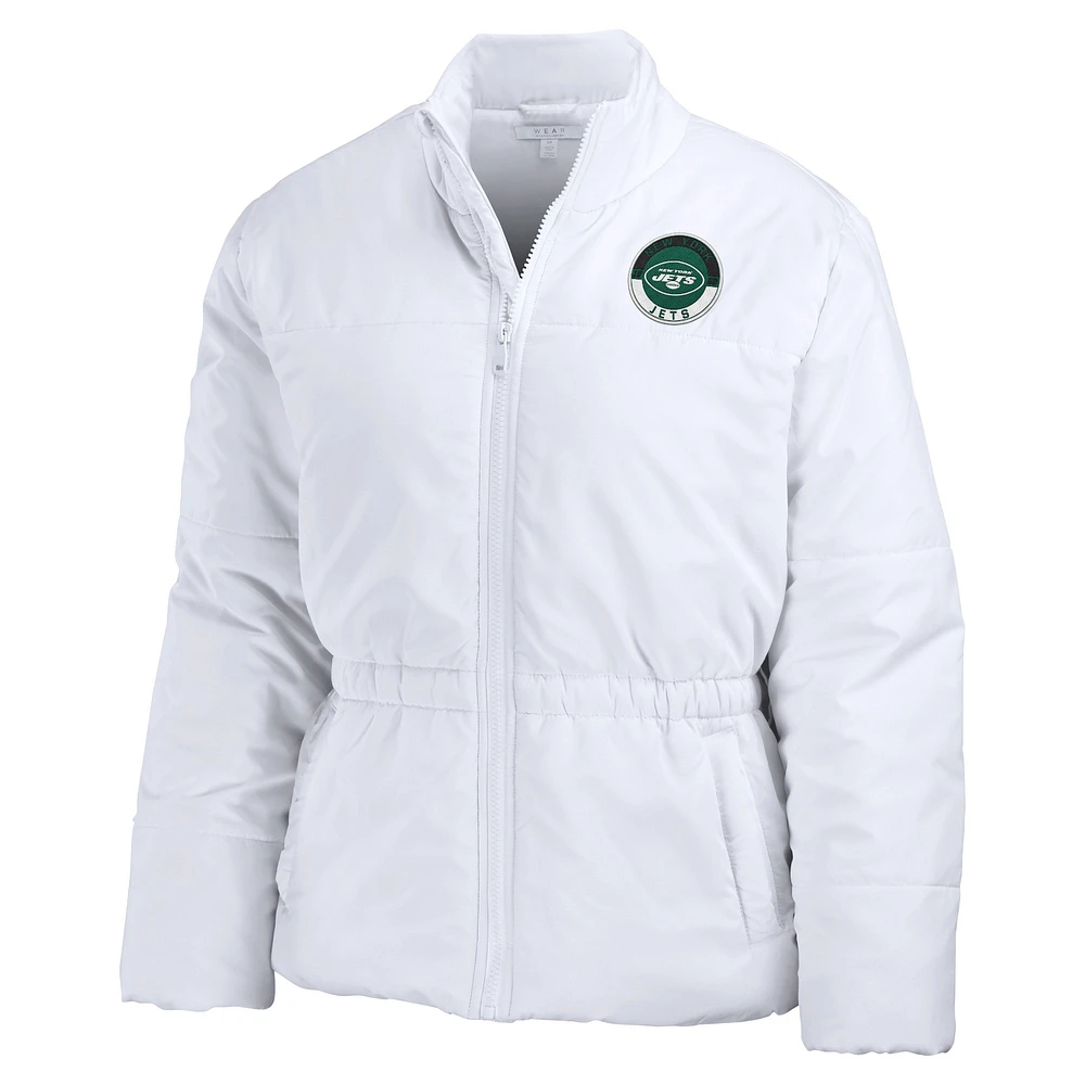 Women's WEAR by Erin Andrews  White New York Jets Packaway Full-Zip Puffer Jacket