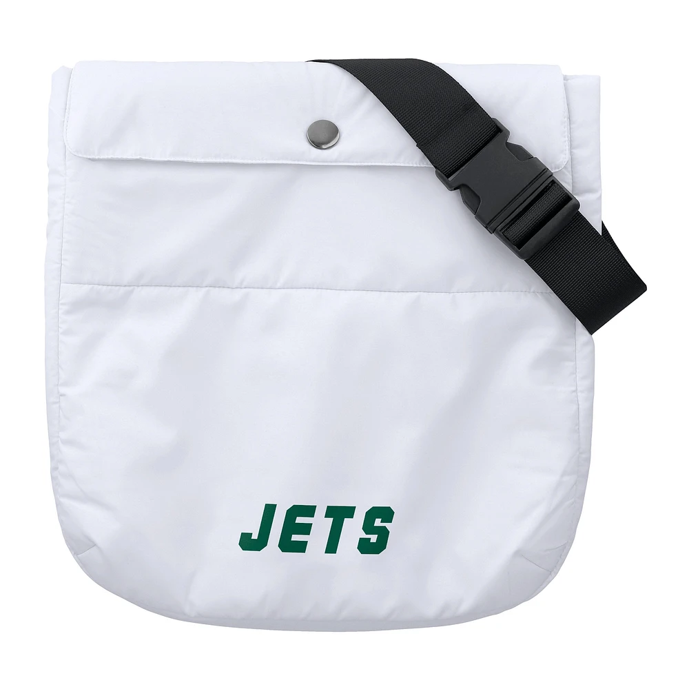 Women's WEAR by Erin Andrews  White New York Jets Packaway Full-Zip Puffer Jacket