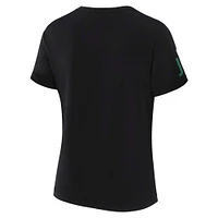 Women's WEAR by Erin Andrews x Gracie Hunt Black New York Jets Draft Me Lace-Up T-Shirt