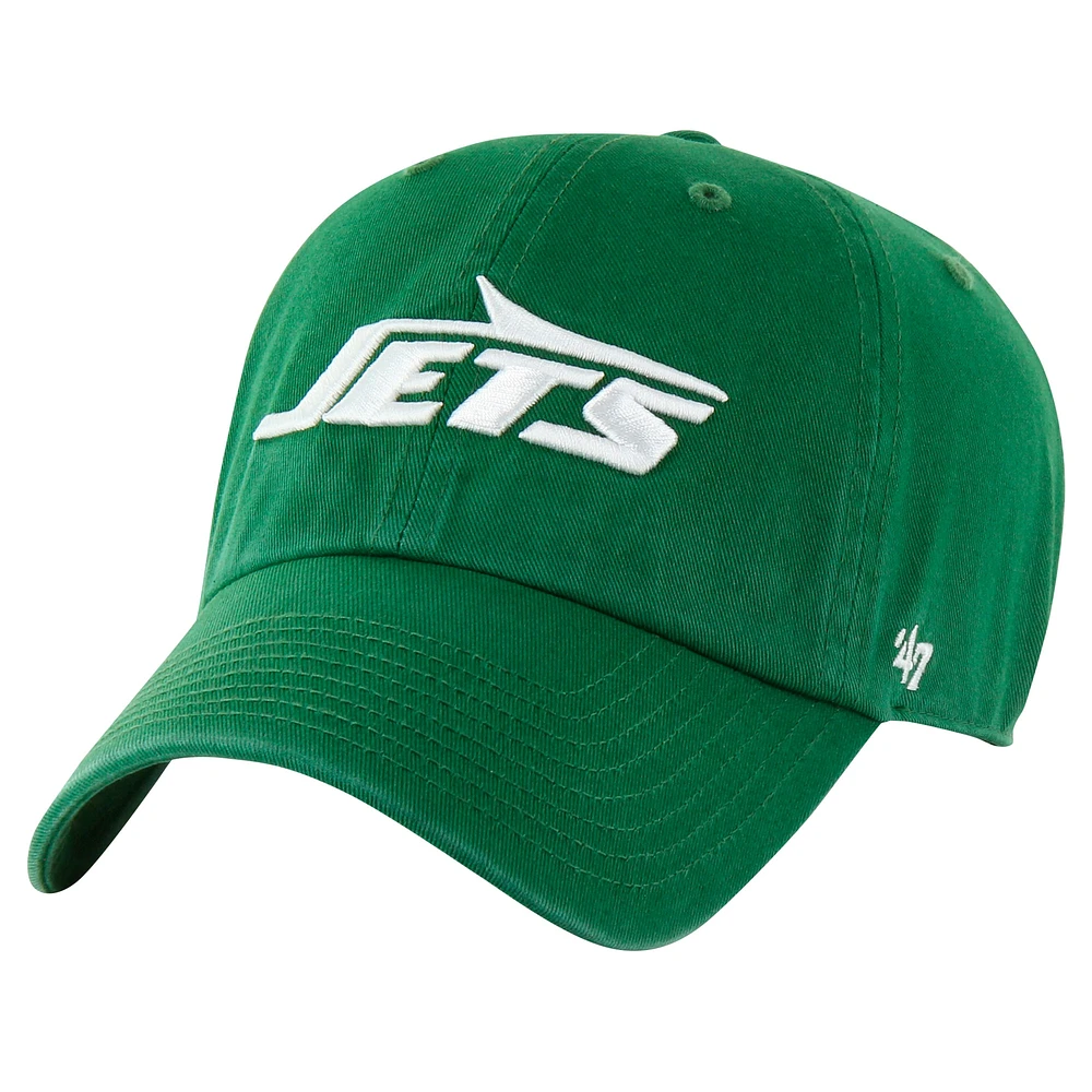 Youth '47 Green New York Jets Logo Clean Up Adjustable Hat