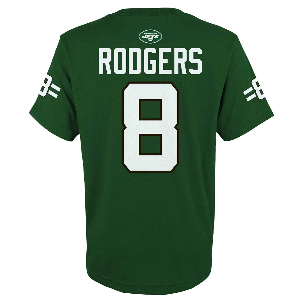 T-shirt vert pour jeune Aaron Rodgers avec casque des New York Jets