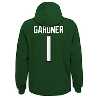 Jeune Ahmad Sauce Gardner Green New York Jets Mainliner Nom et numéro du joueur Veste zippée à capuche