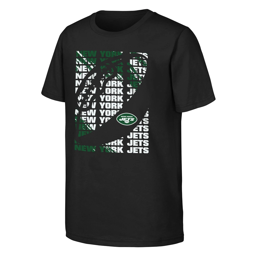 T-shirt noir pour jeunes des Jets de New York