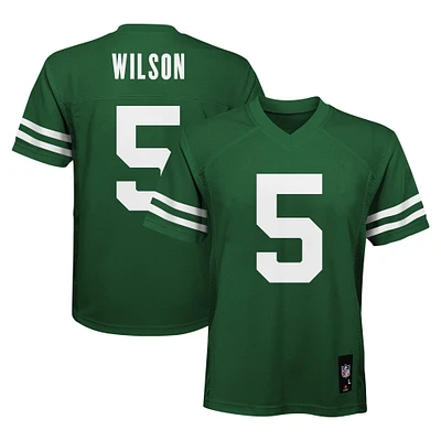 Maillot de joueur réplique vert Legacy Garrett Wilson pour jeunes des New York Jets