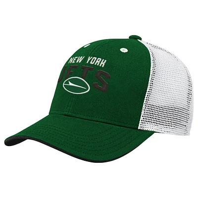 Casquette réglable verte New York Jets Core Lockup Trucker pour jeunes