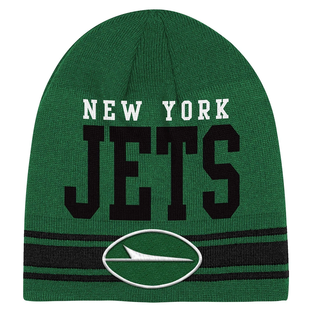 Bonnet en tricot rétro vert pour jeunes New York Jets