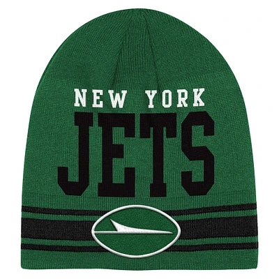 Bonnet en tricot rétro vert pour jeunes New York Jets