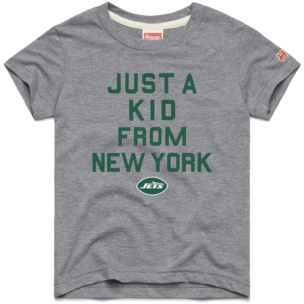 T-shirt gris a trois mélanges Just Kid des New York Jets pour jeunes