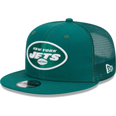 Youth New Era Green New York Jets  Main Trucker 9FIFTY Snapback Hat