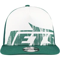 Youth New Era White/Green New York Jets Distressed 9FIFTY A-Frame Snapback Hat