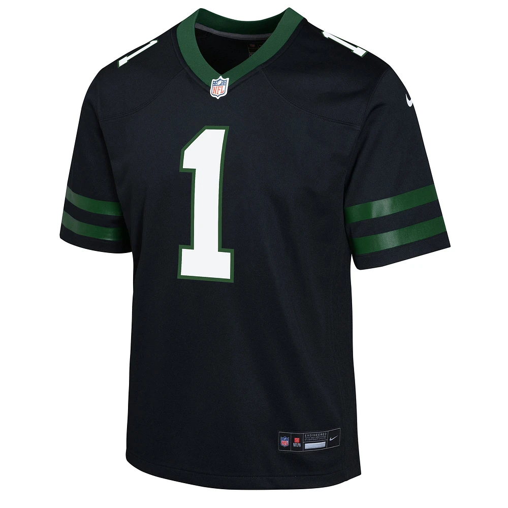 Maillot Nike Ahmad Sauce Gardner noir pour jeunes des New York Jets, match alternatif