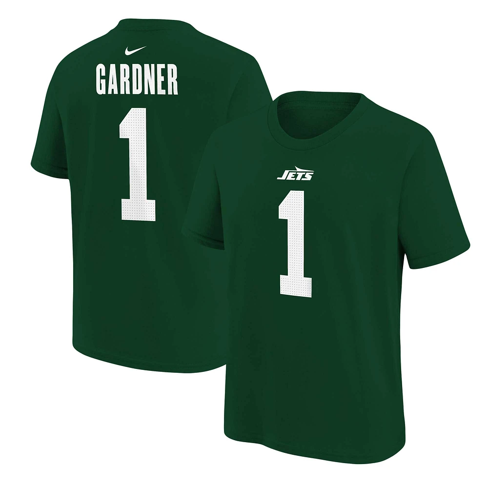 Youth Nike Ahmad Sauce Gardner Green New York Jets Player Name & Number T-Shirt