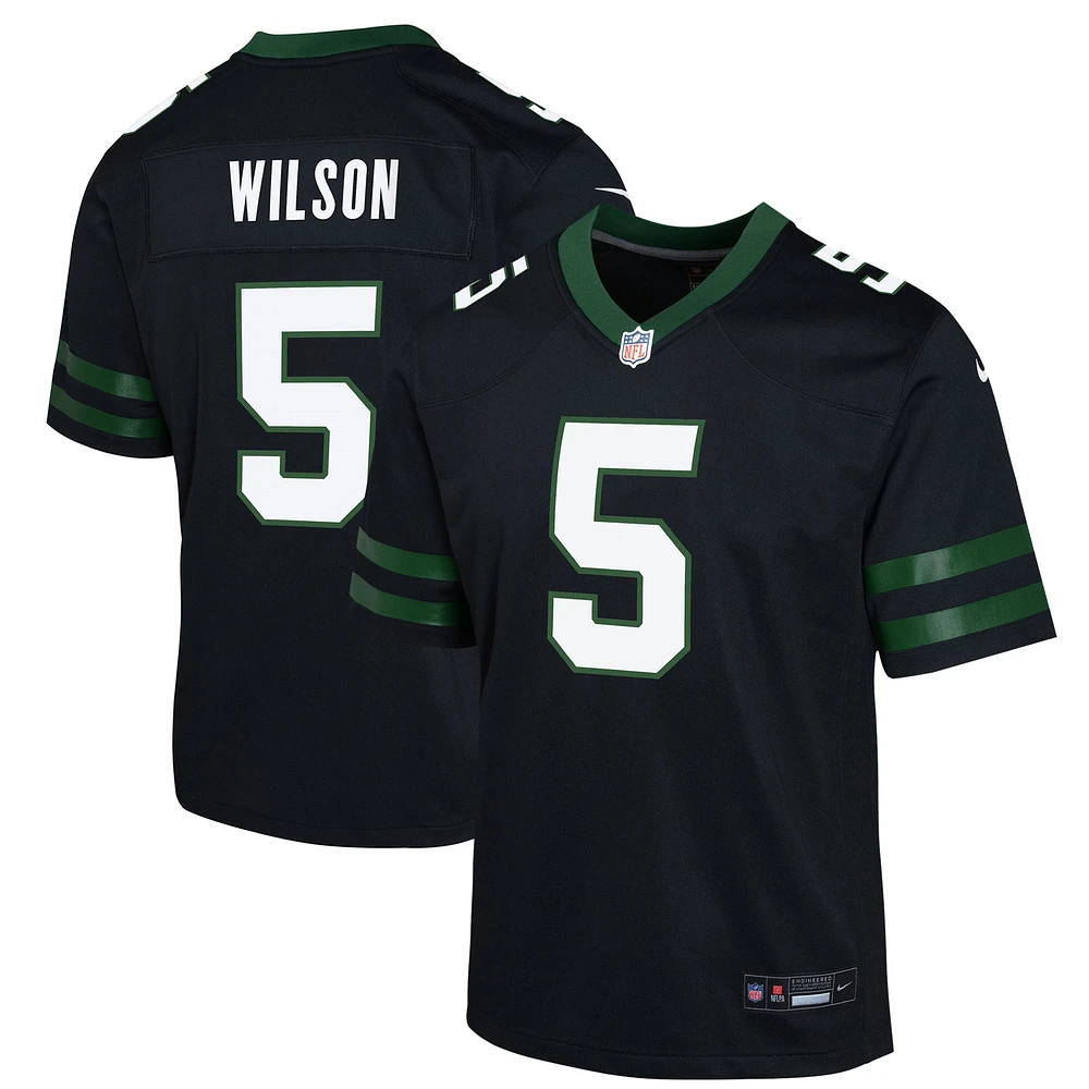 Maillot Nike Garrett Wilson noir pour jeune des New York Jets, match alternatif