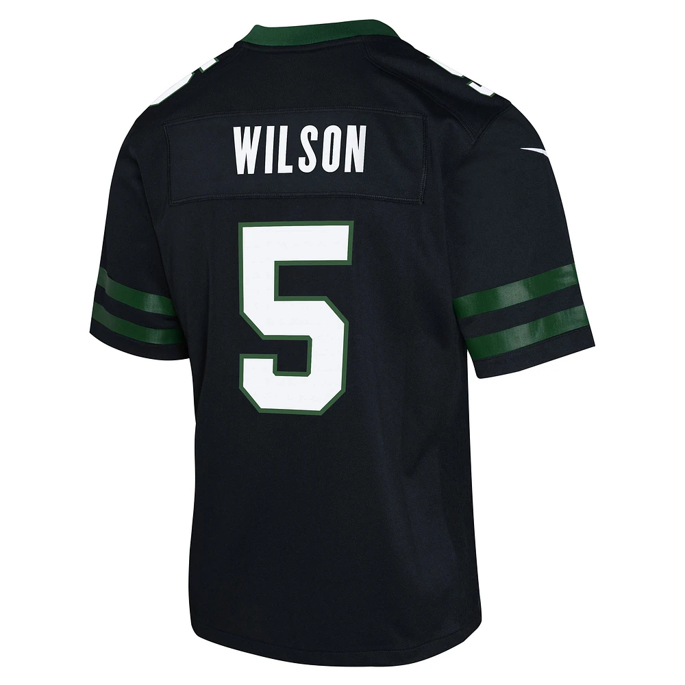 Maillot Nike Garrett Wilson noir pour jeune des New York Jets, match alternatif