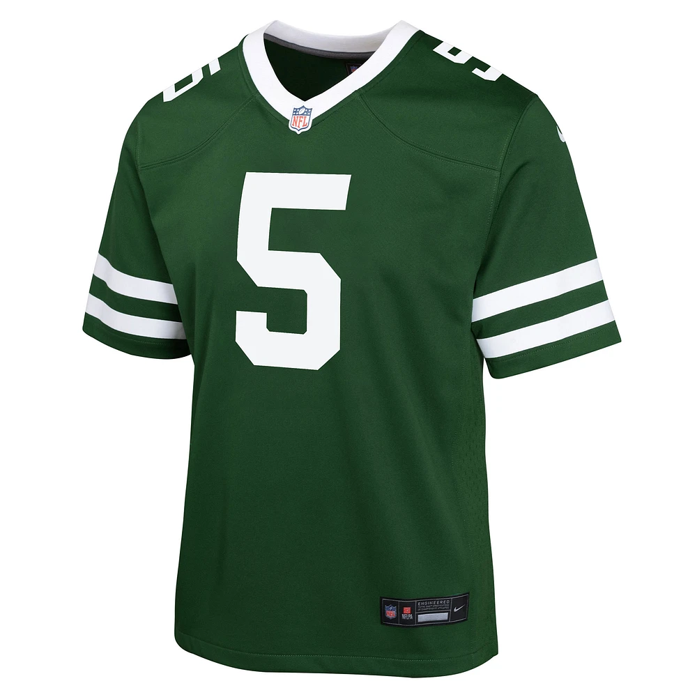 Maillot de match Nike Garrett Wilson vert des New York Jets pour jeune