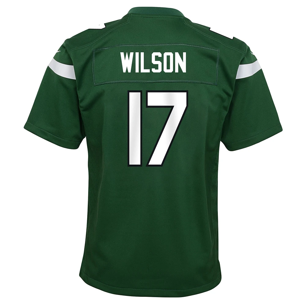 Maillot de match Nike Garrett Wilson vert pour jeunes des Jets New York