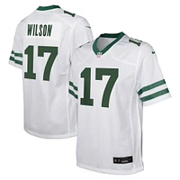 Maillot de match Nike Garrett Wilson Legacy blanc des Jets New York pour jeune