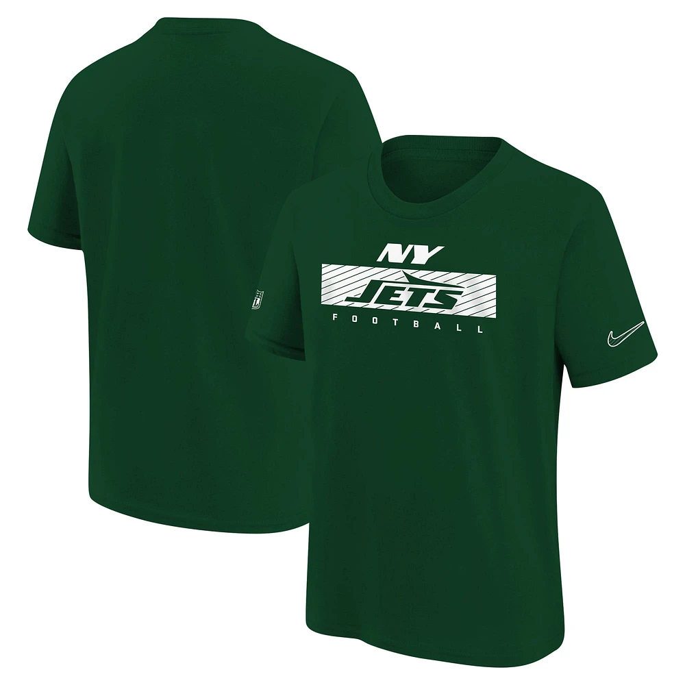 T-shirt de performance Nike vert pour jeunes New York Jets 2024 Sideline Legend