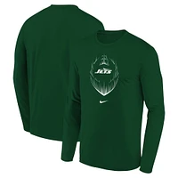 T-shirt à manches longues Nike vert pour jeunes New York Jets Legend Icon