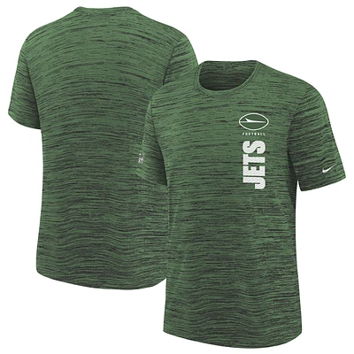 T-shirt Nike Sideline Velocity Performance vert pour jeunes New York Jets