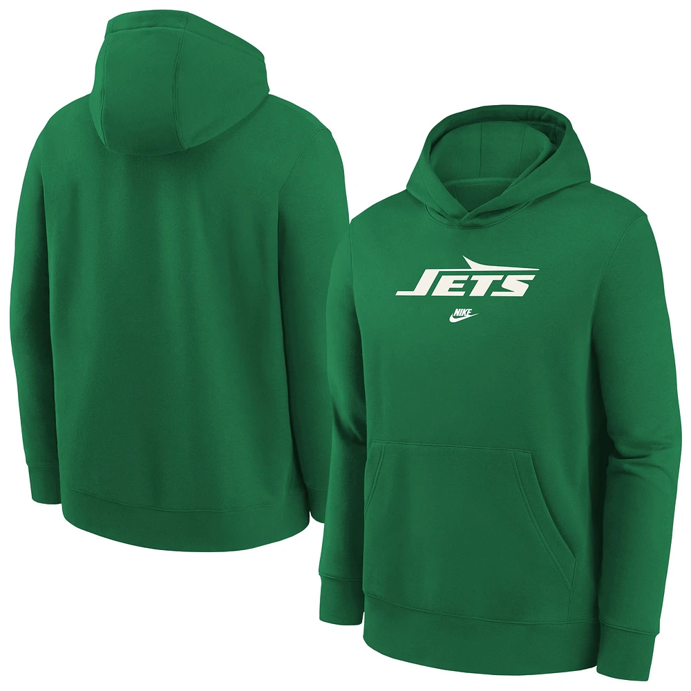 Youth Nike Kelly Green New York Jets Rewind Club Fleece Pullover Hoodie