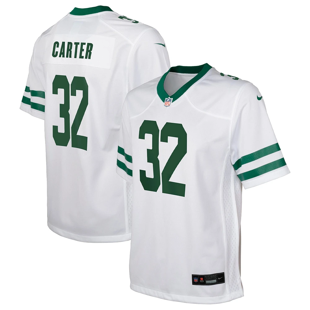 Youth Nike Michael Carter Legacy White New York Jets Game Jersey