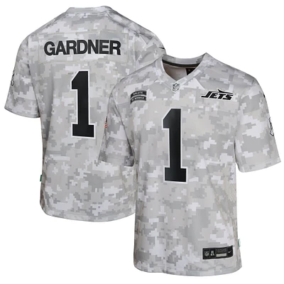 Maillot Nike Sauce Gardner Arctic Camo New York Jets 2024 Salute to Service Game pour jeunes