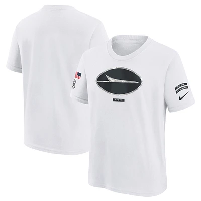 T-shirt Nike blanc pour jeunes New York Jets 2024 Salute To Service