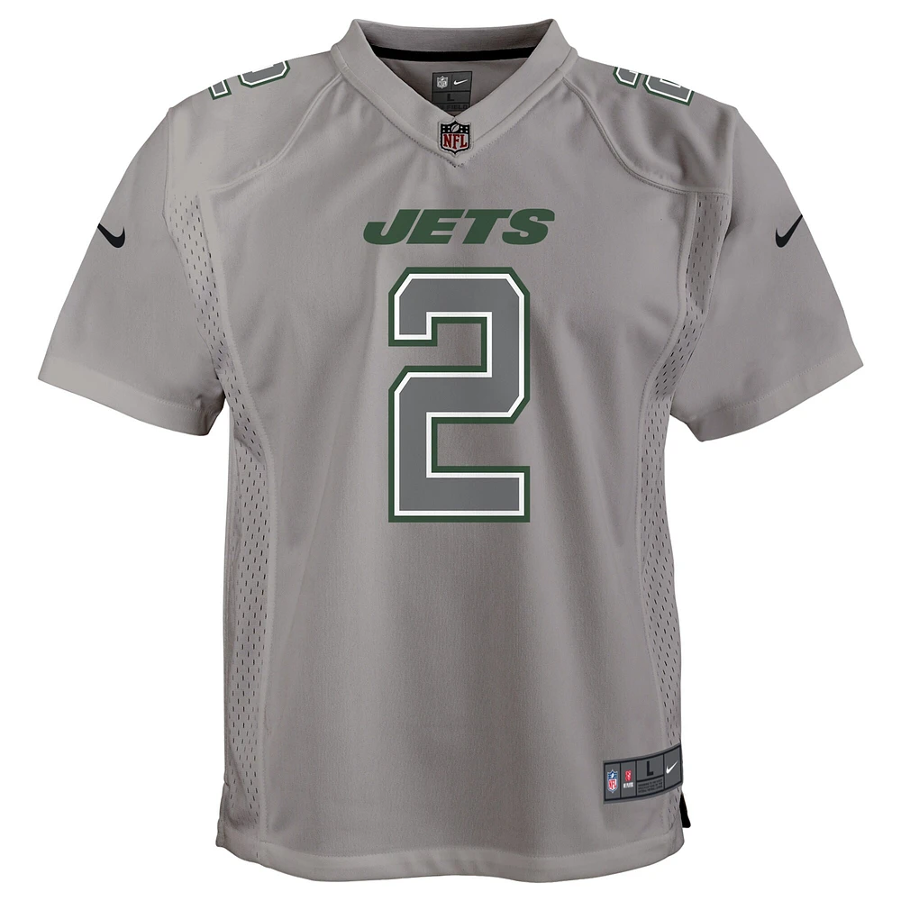 Youth Nike Zach Wilson Gray New York Jets Atmosphere Game Jersey