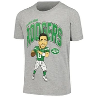 Youth Outerstuff Aaron Rodgers Heather Gray New York Jets Caricature T-Shirt