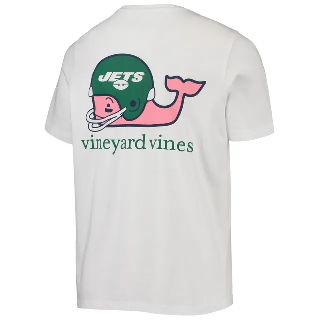 Lids New York Jets Vineyard Vines Youth Whale Helmet Pocket T-Shirt - White