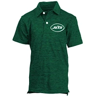 Youth Wes & Willy Green New York Jets Cloudy Yarn Polo