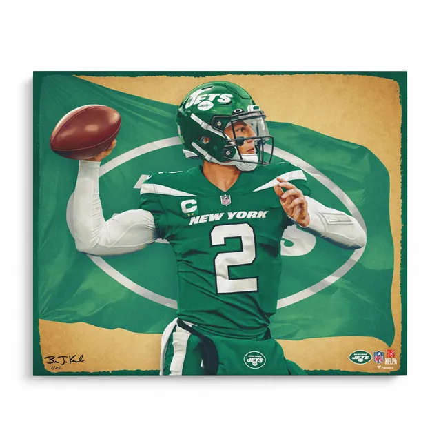 Lids Zach Wilson New York Jets Fanatics Authentic Stretched 20 x 24  Canvas Giclee Print - Designed by Artist Brian Konnick