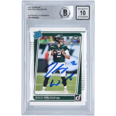 Zach Wilson New York Jets Autographed 2021 Panini Donruss #252 BAS Authenticated 10 Rookie Card